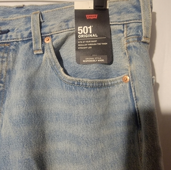 Levi's Premium 501 Jeans Men’s 34x30 Hippie Love Peace Groovy Flowers - Picture 7 of 9